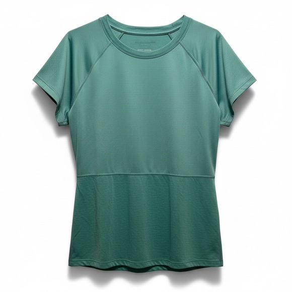 The‎ North Face Women's V Neck Short Sleeve FlashDry T Shirt Teal Green Size L - Picture 2 of 10
